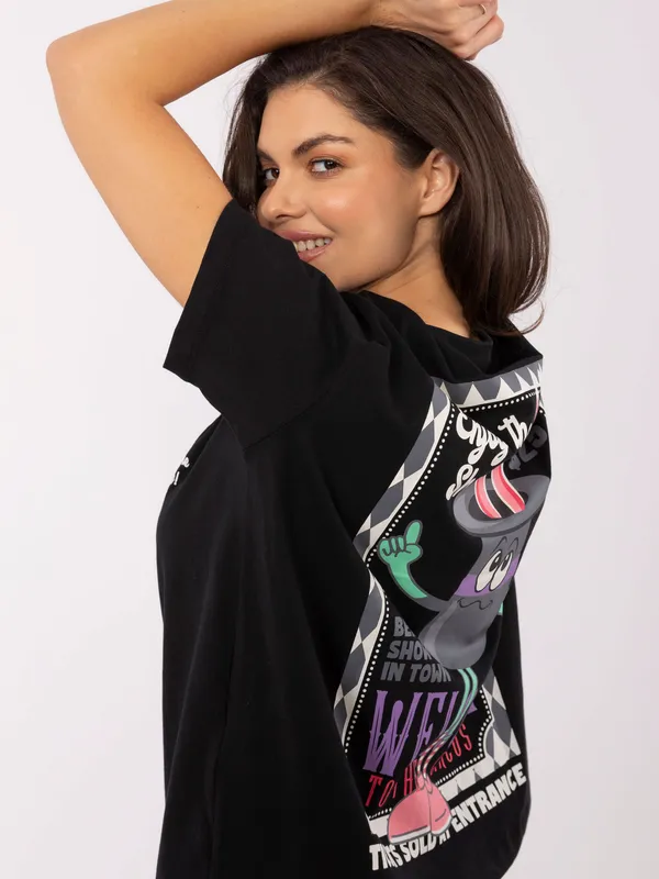 T-shirt oversize z grafiką w stylu retro - widok 2