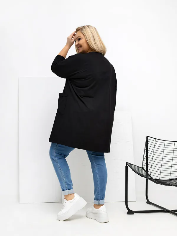 Casualowa tunika oversize z praktycznymi kieszeniami - widok 2