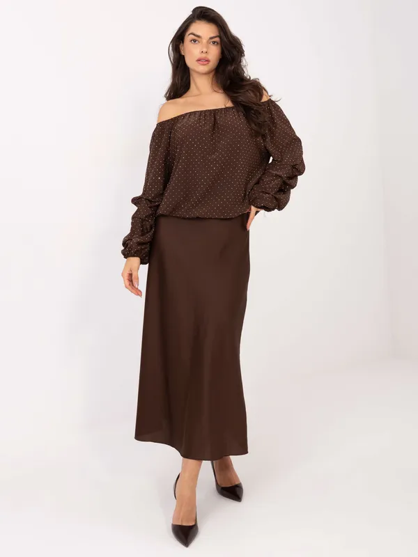 Bluzka hiszpanka z ozdobnymi marszczonymi rękawami