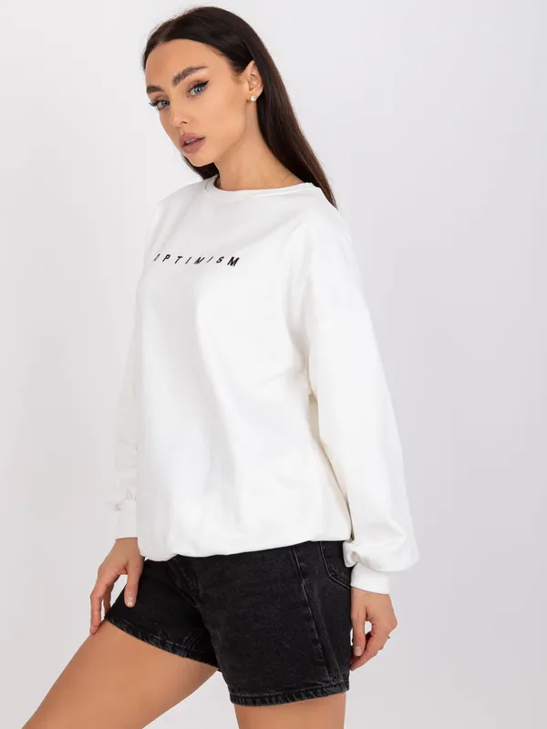 Oversize bluza z napisem w casualowym stylu - widok 2