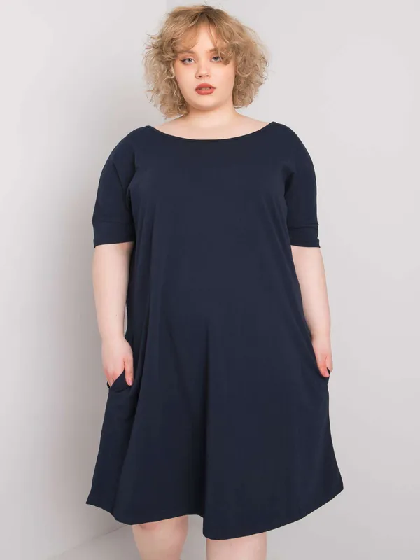 Bordowa luźna sukienka plus size