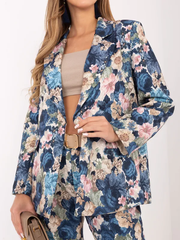 Żakiet o kroju oversize w kwiatowy wzór