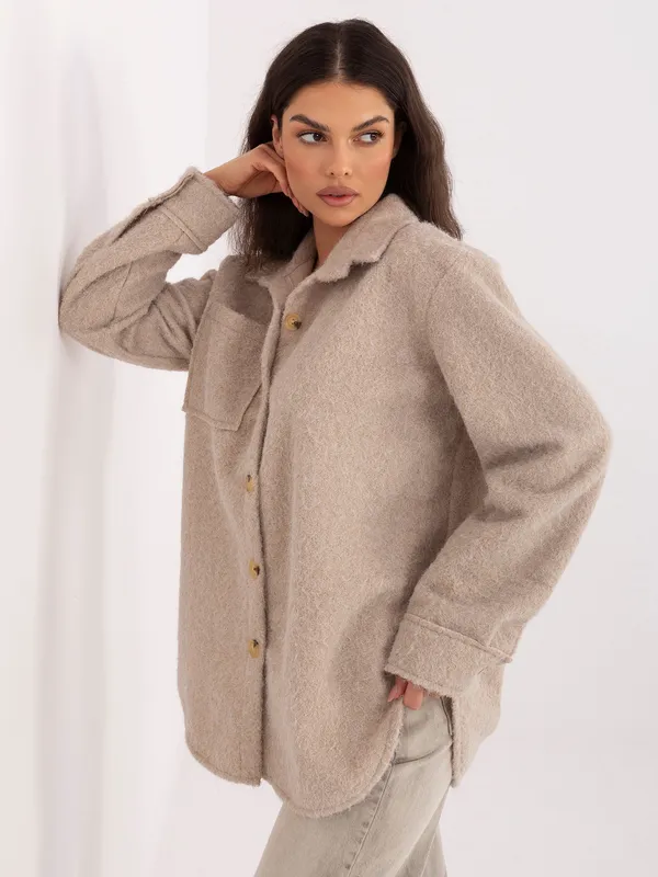 Koszula oversize o kroju shacket z kieszeniami - widok 2