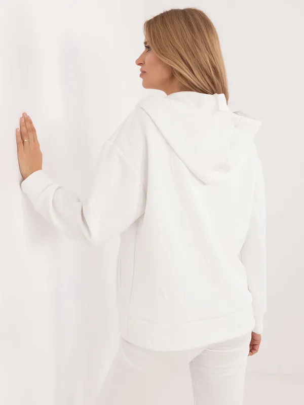 Rozpinana bluza oversize z kapturem i tłoczeniem - widok 2