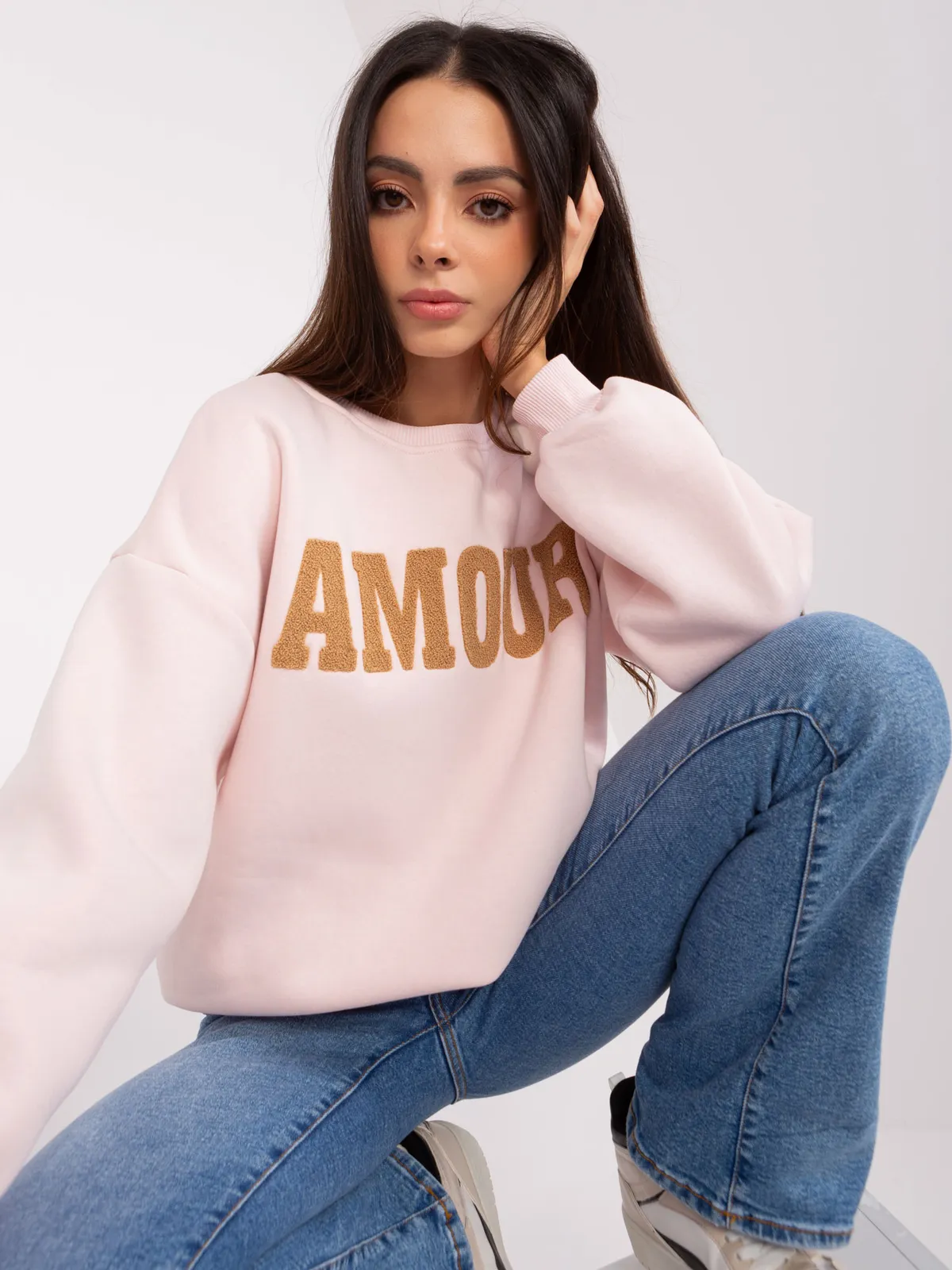 Ecru bluza oversize bawełniana - zdjęcie 3