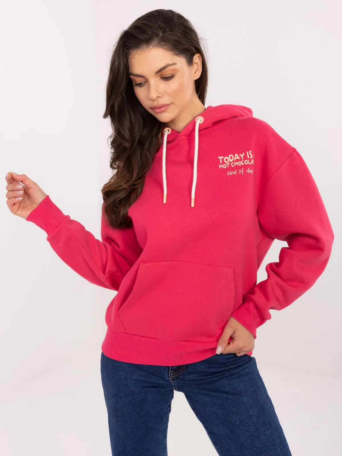 Oversize bluza z kapturem i graficznym nadrukiem - zdjęcie 3