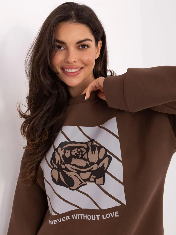 Bluza oversize z nadrukiem w stylu casual - widok 2