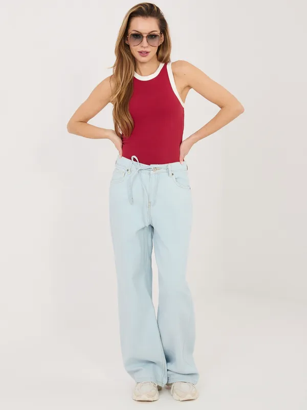 Luźne spodnie z wiązaniem typu wide leg