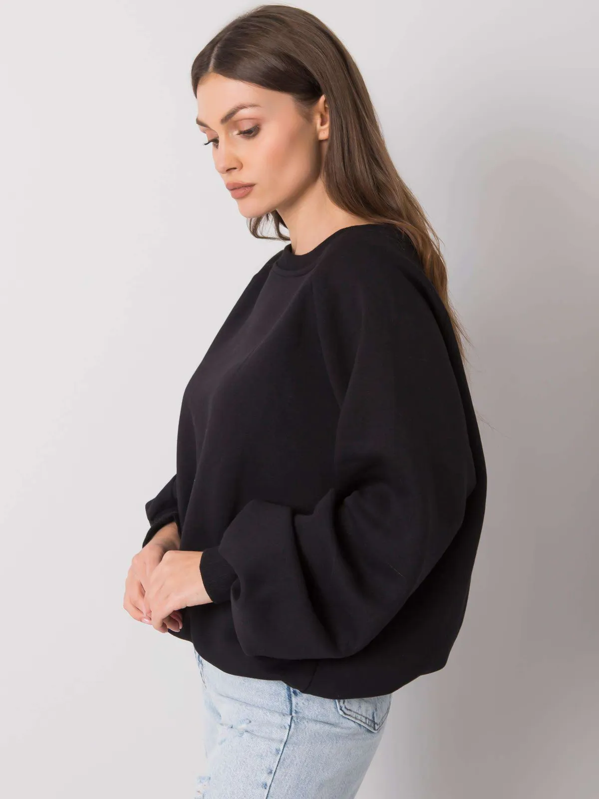 RUE PARIS Biała gładka bluza - zdjęcie 4