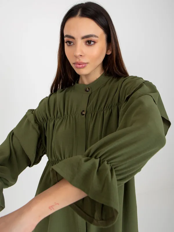 Khaki boho koszula z marzeniem i falbanami OCH BELLA