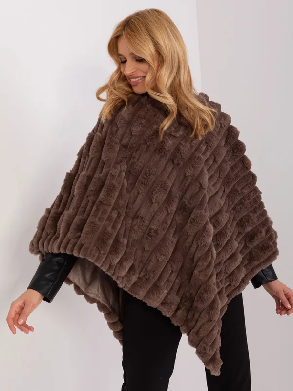 Oversize poncho o teksturze 3D w stylu casual