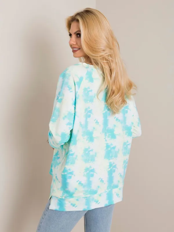 RUE PARIS Niebiesko-żółta bluza tie-dye - widok 2