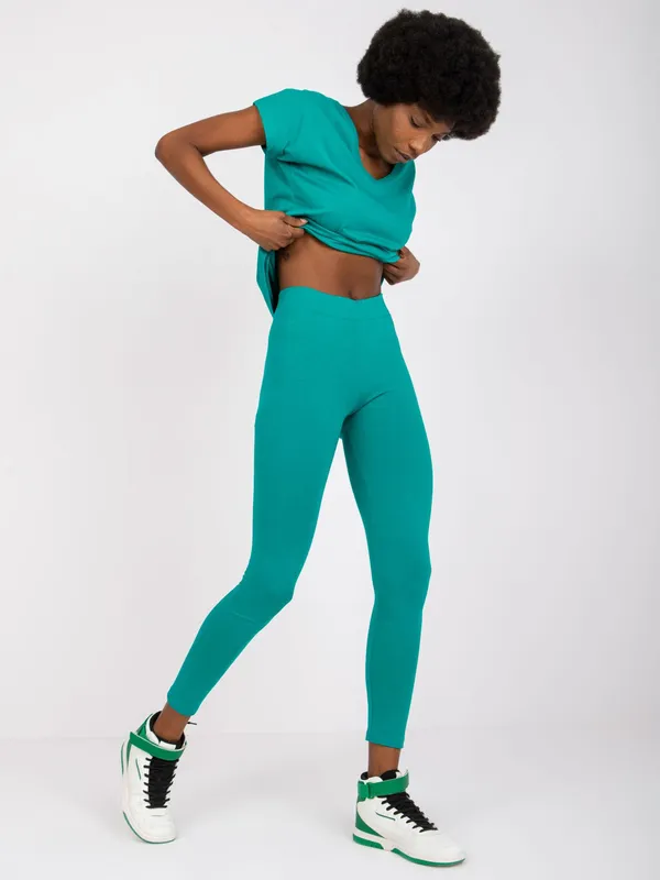 Dopasowane legginsy basic z wysokim stanem
