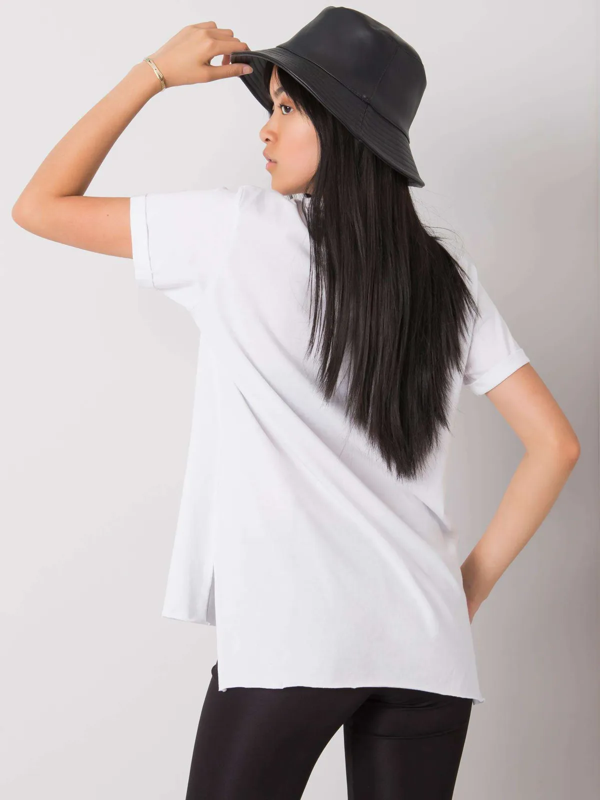 Biały t-shirt z bawełny - zdjęcie 4