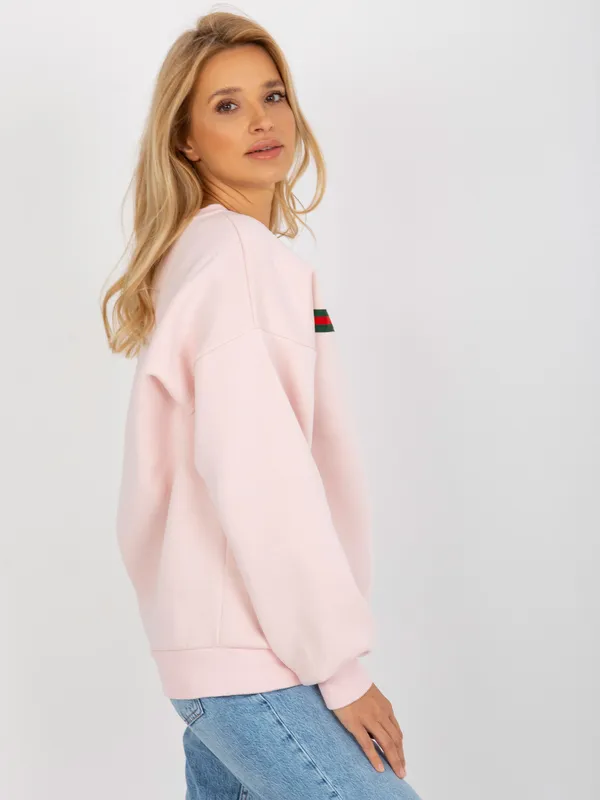 Ecru dresowa bluza bez kaptura z ociepleniem