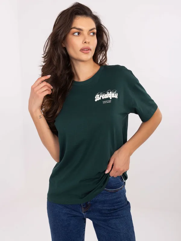 T-shirt oversize z graficznym nadrukiem w stylu retro - widok 2