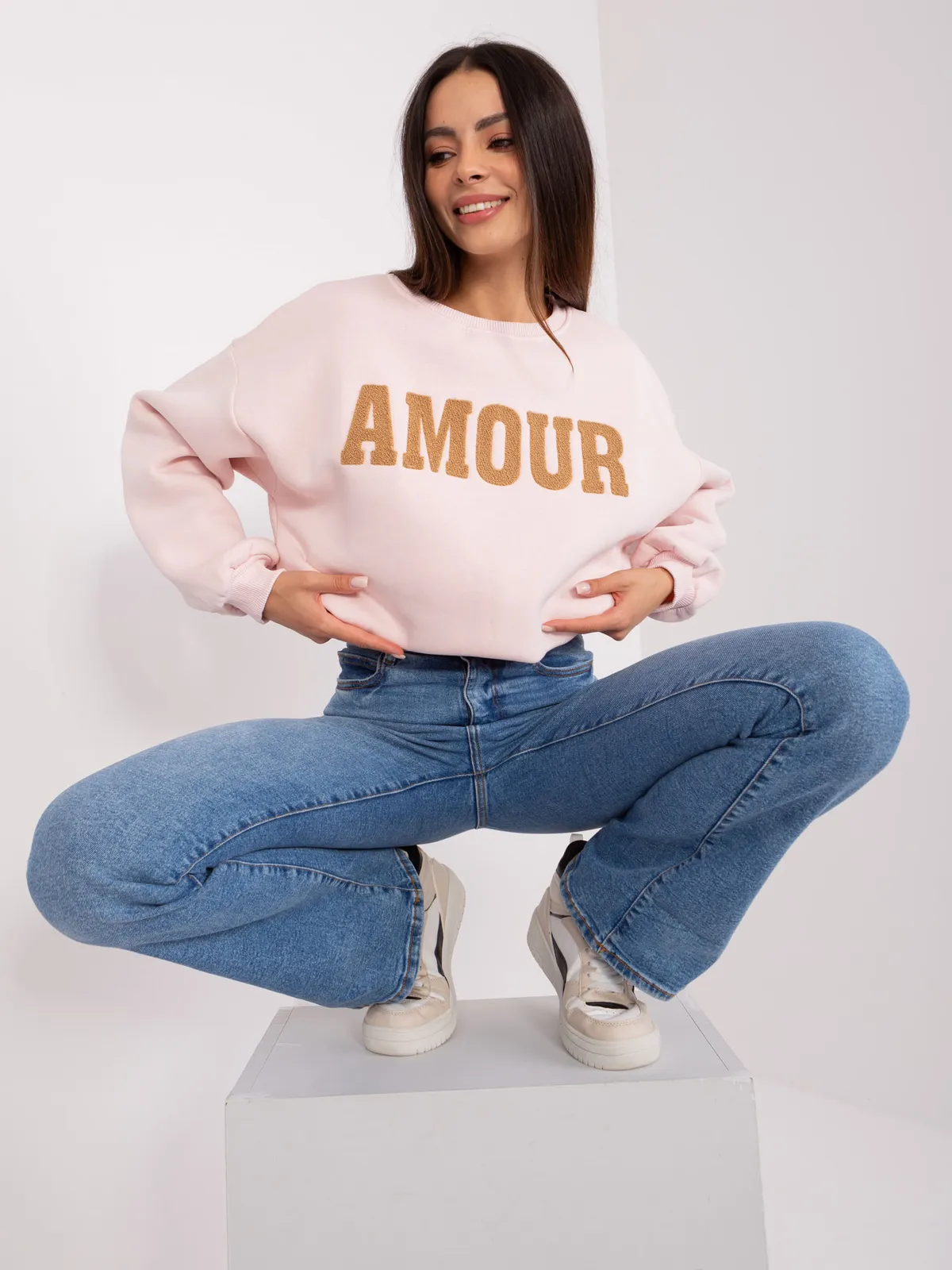Ecru bluza oversize bawełniana - zdjęcie 5