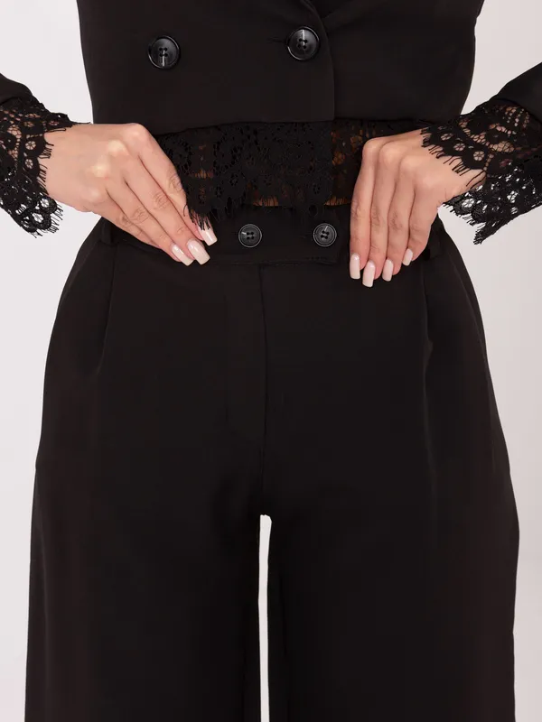 Eleganckie spodnie z wysokim stanem o kroju wide leg