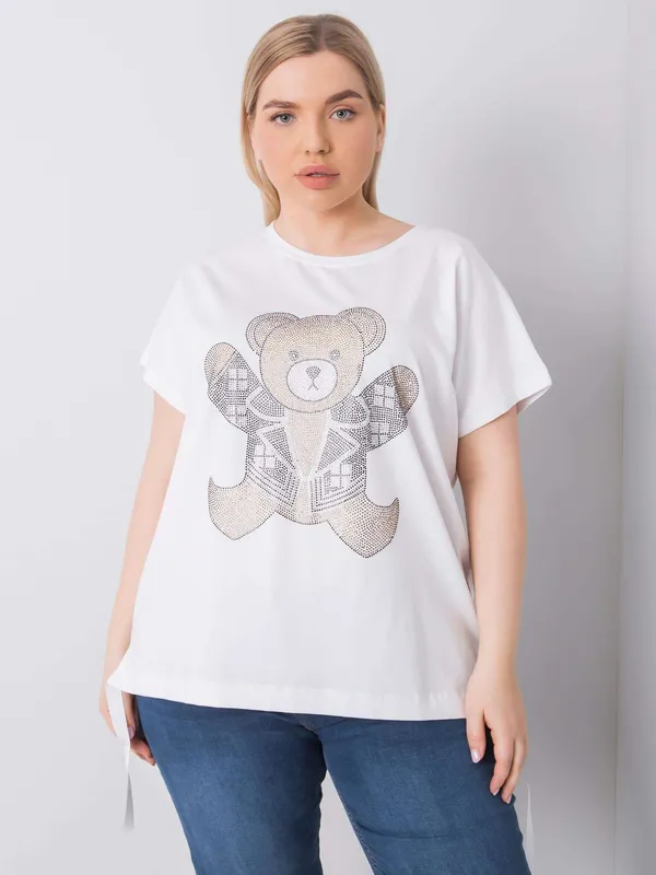 Czerwona bluzka plus size z dżetami
