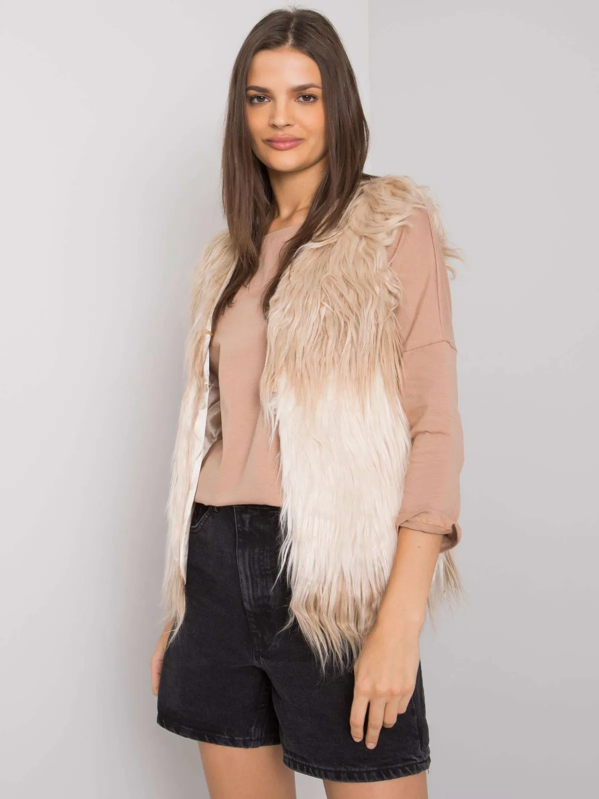 Kamizelka o kroju oversize w stylu boho - zdjęcie 1