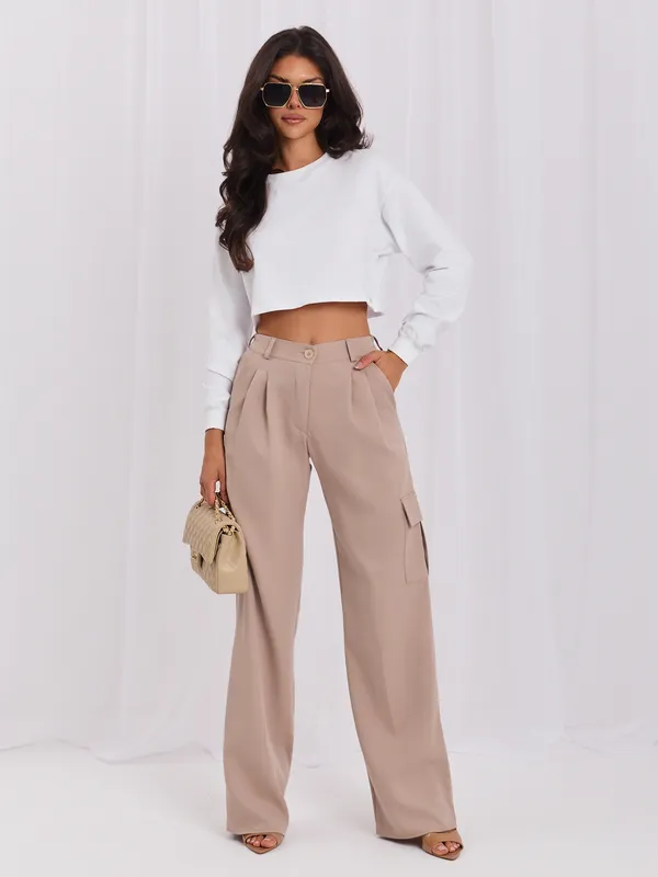 Krótka bluza typu crop top z długim rękawem