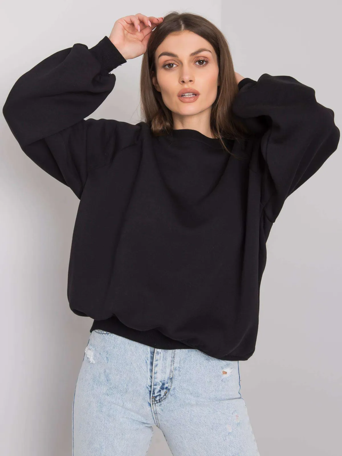 RUE PARIS Biała gładka bluza - zdjęcie 3