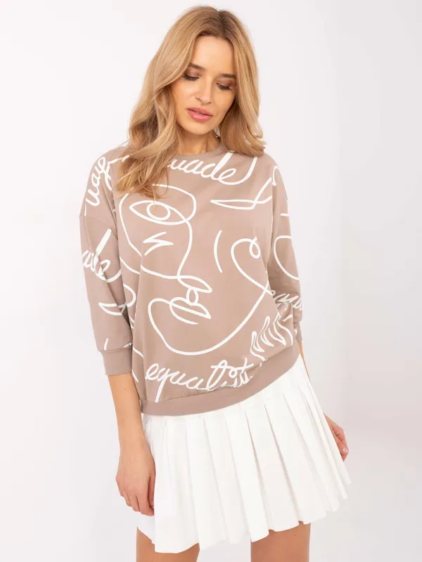 Casualowa bluza z artystycznym nadrukiem oversize