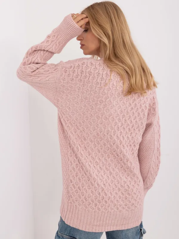 Rozpinany sweter o warkoczowym splocie typu oversize