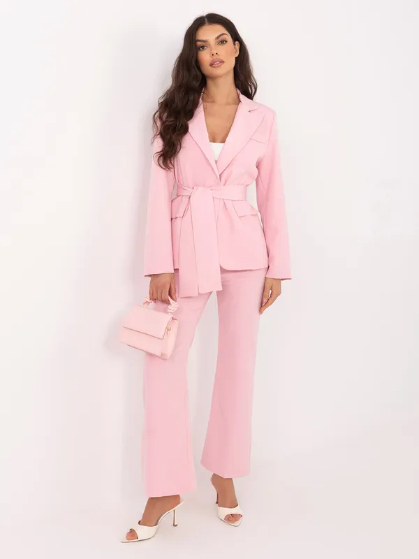 Dwuczęściowy komplet wizytowy z wiązaną marynarką - widok 2