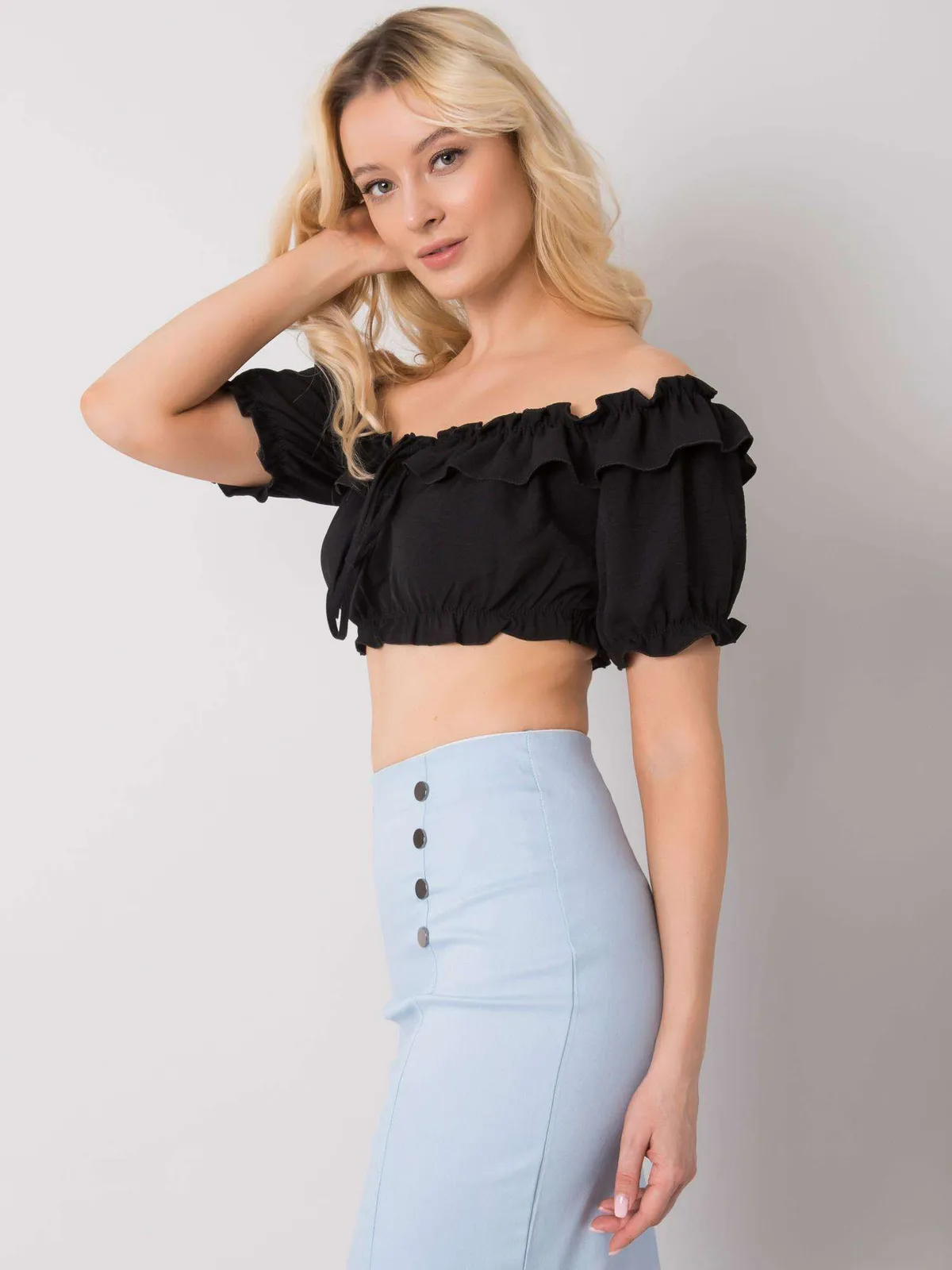OCH BELLA Czarny top damski - zdjęcie 4