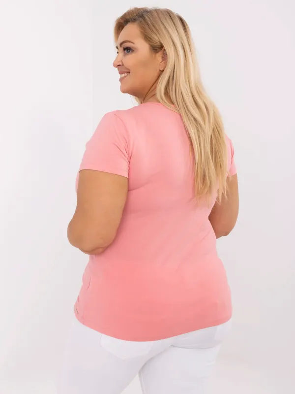 Klasyczny T-shirt o dopasowanym kroju z okrągłym dekoltem - widok 2