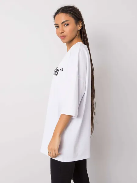 RUE PARIS Biały t-shirt z printem