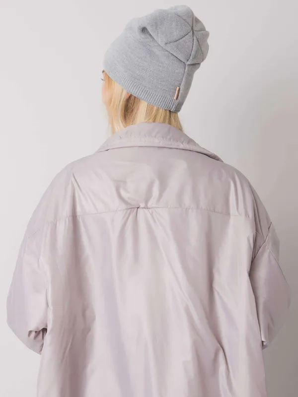RUE PARIS Szara czapka beanie damska