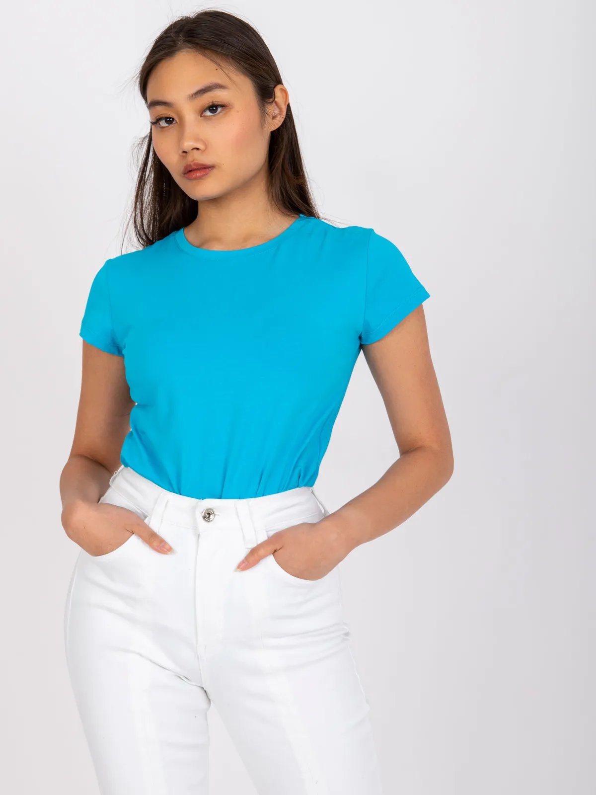 Niebieski t-shirt Peachy - zdjęcie 8