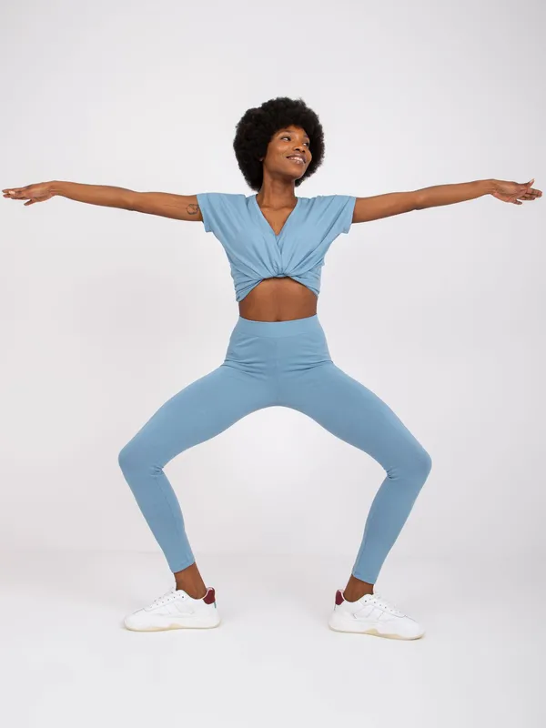 Dopasowane legginsy basic z wysokim stanem