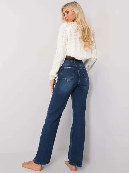 Spodnie jeansowe o kroju wide leg z wysokim stanem