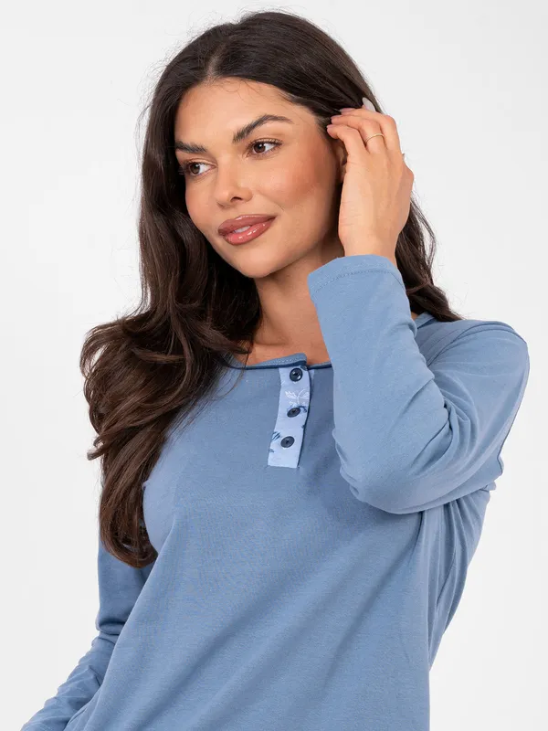 Klasyczna bluzka z długim rękawem na guziki