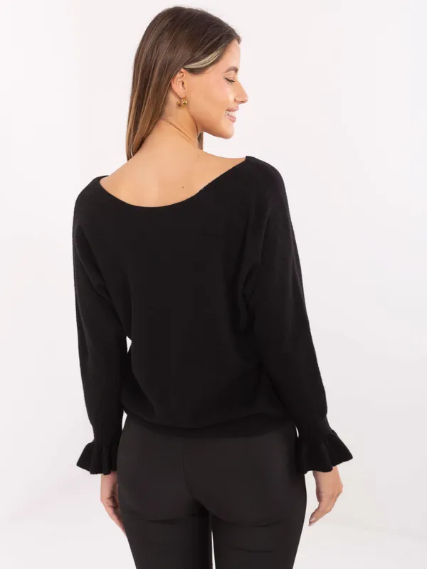 Sweter o swobodnym kroju z dekoracyjnymi mankietami