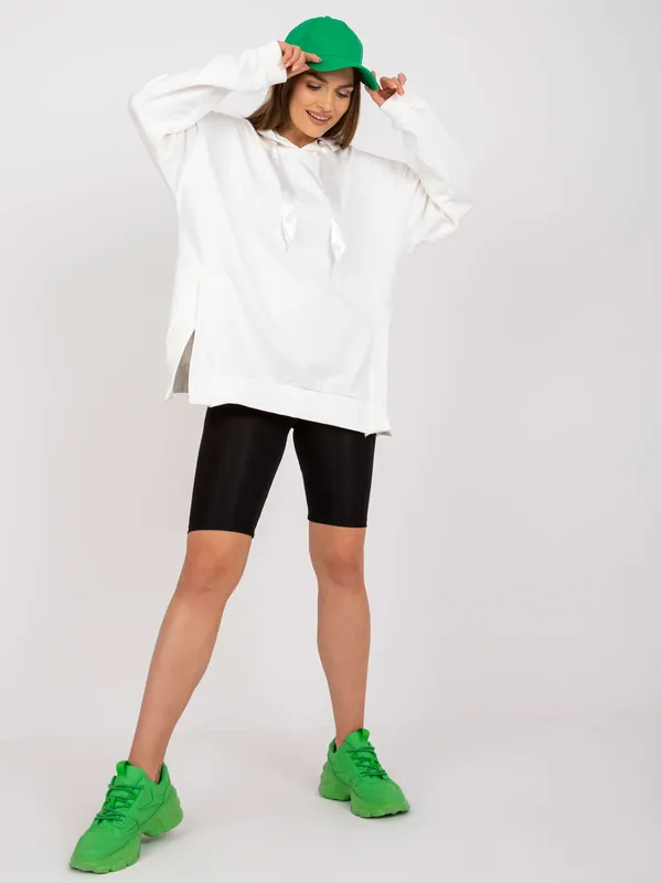 Bluza oversize z kapturem i rozcięciami po bokach - widok 2