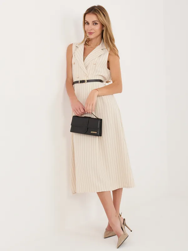 Dwurzędowa sukienka o kroju marynarki midi