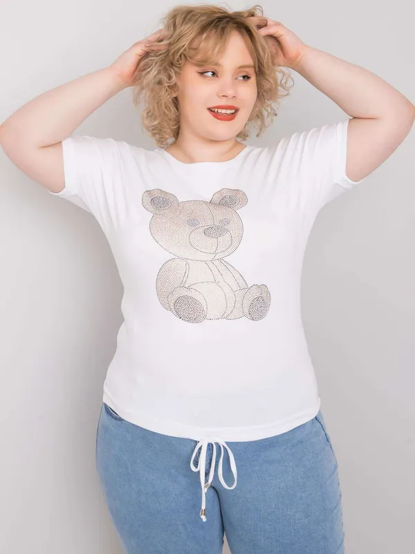Czerwona bluzka plus size z troczkami