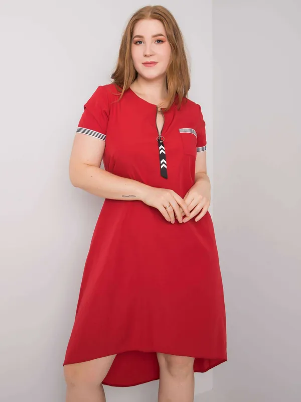Czerwona sukienka bawełniana plus size