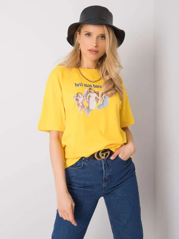 RUE PARIS Biały t-shirt z nadrukiem