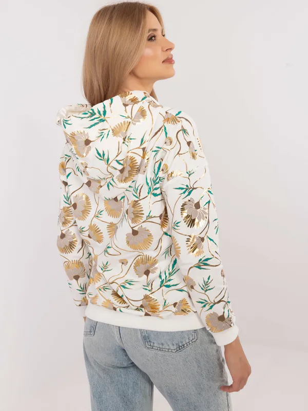 Bluza oversize z kapturem we wzory roślinne - widok 2