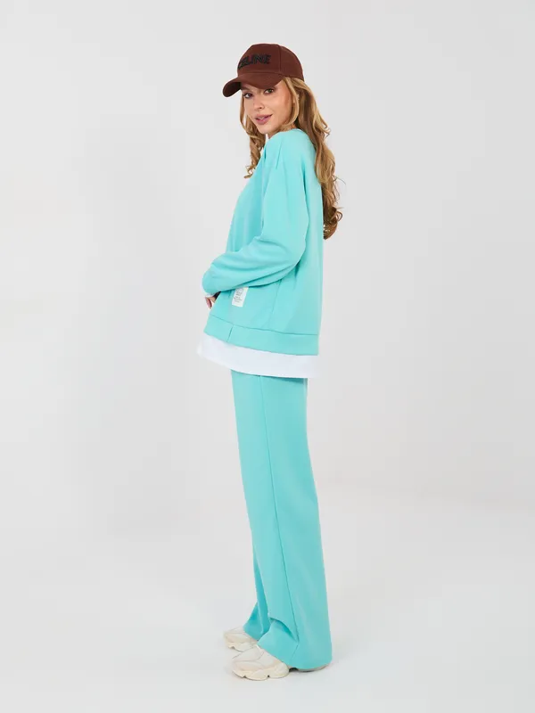 Casualowe spodnie dresowe o kroju wide leg - widok 2
