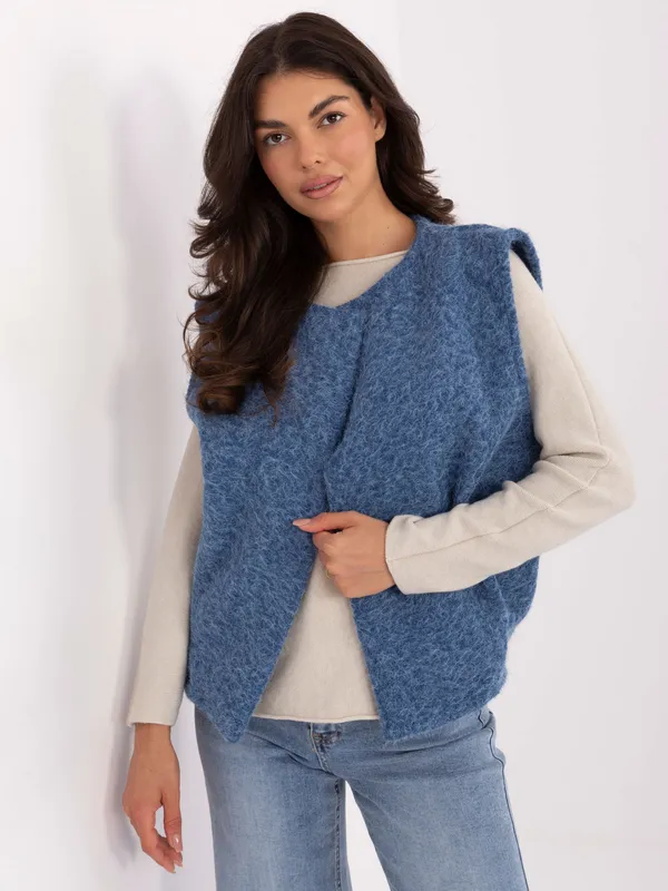 Casualowa kamizelka oversize o gładkim wykończeniu
