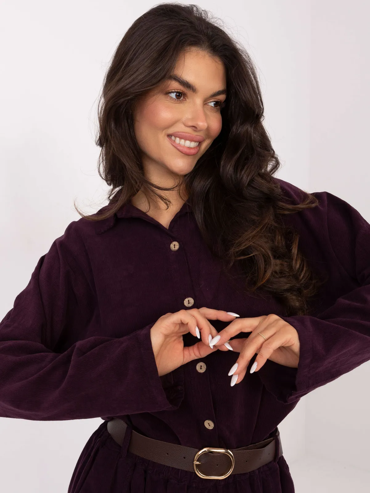 Koszula oversize z obniżoną linią ramion - zdjęcie 1