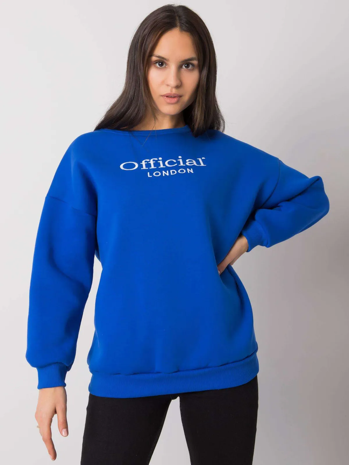 Bluza oversize z napisem w miejskim stylu - zdjęcie 1