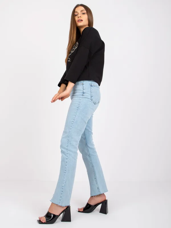 Casualowa bluzka oversize z ozdobnym nadrukiem serca