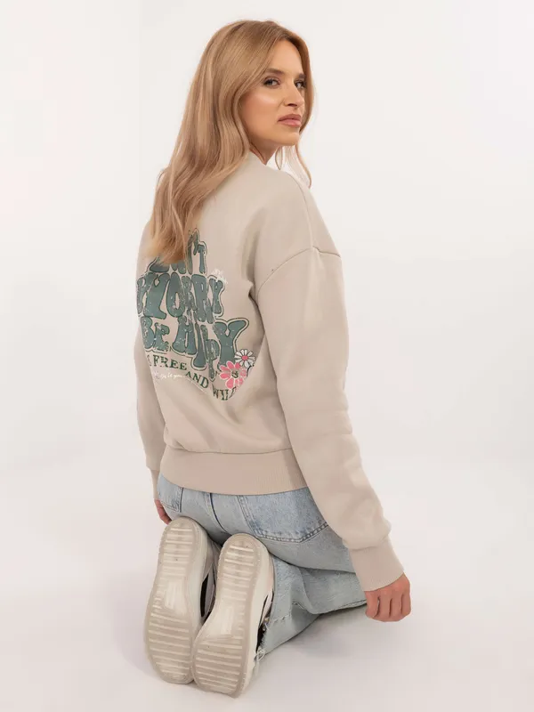 Oversize'owa bluza casualowa z kwiatowym nadrukiem